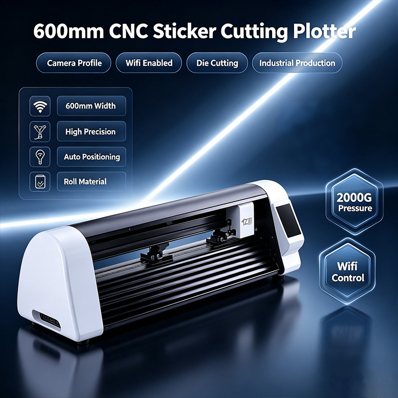 Industrial Laser Cutting Machine - 600mm CNC Laser Sticker Cutting Plotter