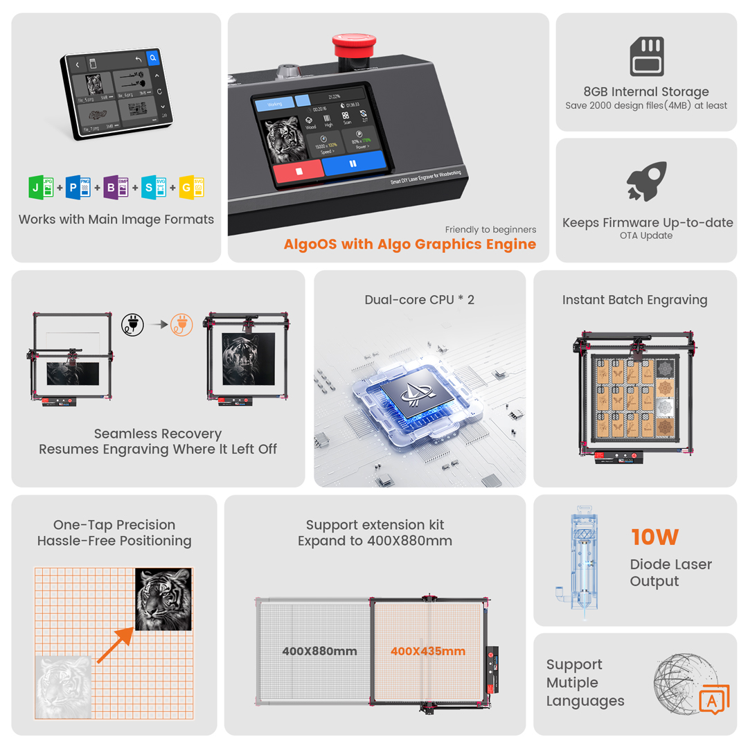 AlgoLaser DIY KIT MK2 10W Lase - Industrial Laser Cutter review and price